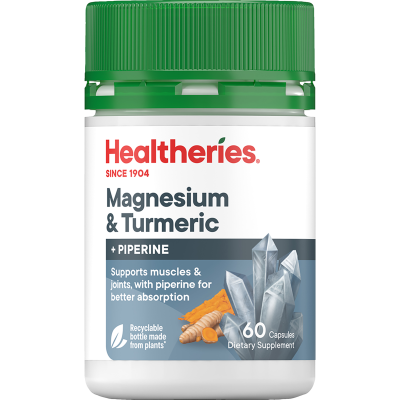 Healtheries Magnesium & Turmeric + Piperine Capsules 60pk