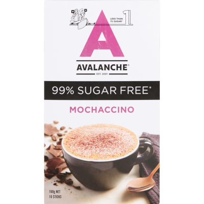 Avalanche Mochaccino 99% Sugar Free Coffee Sticks 10 x 16g