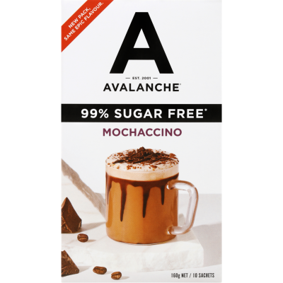 Avalanche 99% Sugar Free Mochaccino Coffee Sticks 10 x 16g