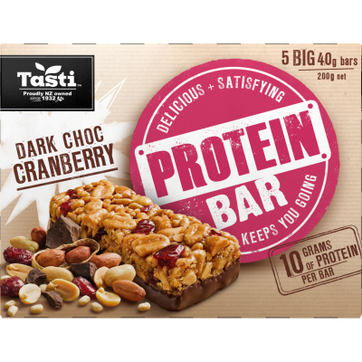 Tasti Dark Choc Cranberry Protein Bars 200g