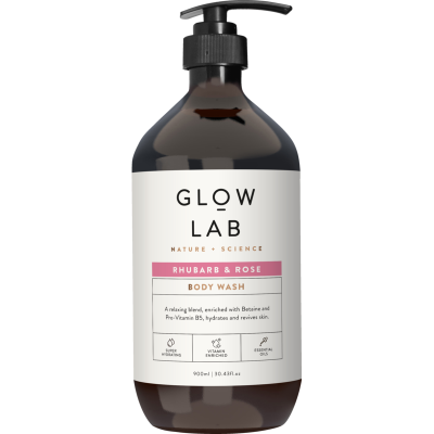 Glow Lab Rhubarb & Rose Body Wash 900ml