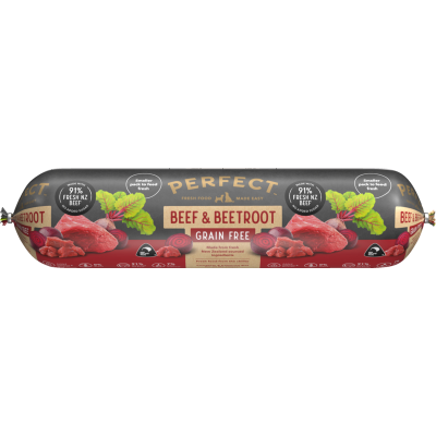 Perfect Grain Free Beef & Beetroot Dog Roll 800g