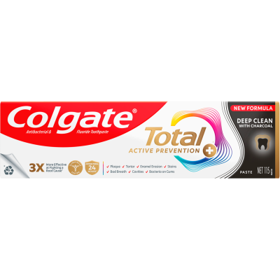 Colgate Total Active Prevention Deep Clean Charcoal Toothpaste 115g