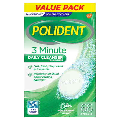 Polident 3 Min Fresh Active Cleanser 60pk