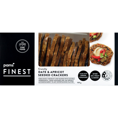 Pams Finest Crunchy Date & Apricot Seeded Crackers 100g