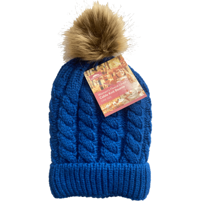 Stretto Asst Cable Knit Beanie Fleece Lined 1pk