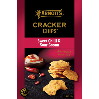 Arnott's Cracker Chips Sweet Chilli Sour Cream Cracker Chips 150g