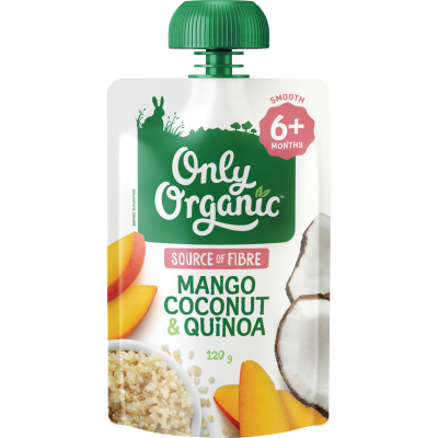 Only Organic Mango Coconut & Quinoa 6+ Months 120g