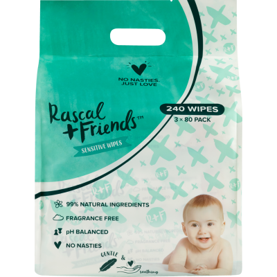 Rascal and Friends Sensitive Wipes 240pk