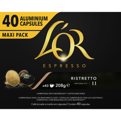 L'OR Ristretto Intensity 11 Coffee Capsules 40pk