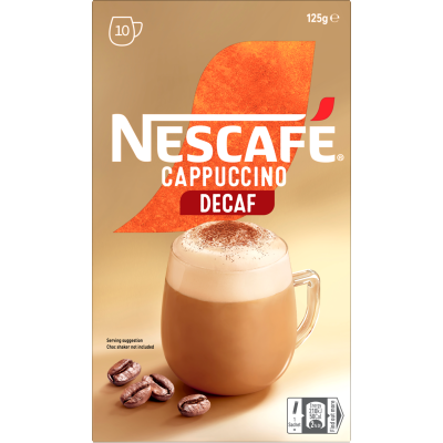 Nescafe Cappuccino Decaf Coffee Sachets 10 x 13.2g