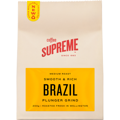 Coffee Supreme Brazil Plunger Grind Coffee 200g