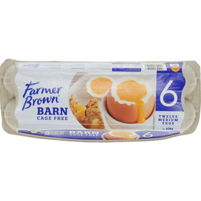 Farmer Brown Cage-Free Barn Size 6 Eggs 12pk