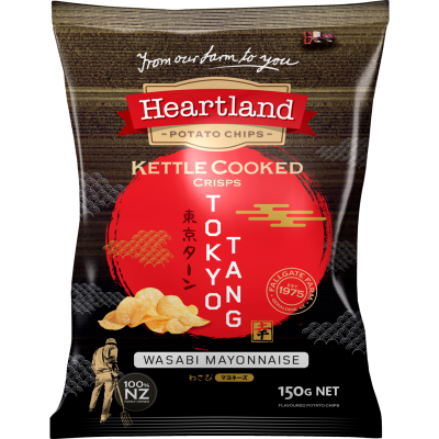 Heartland Kettle Cooked Tokyo Tang Wasabi Mayonnaise Potato Chips 150g