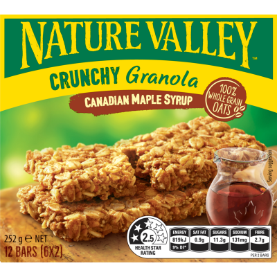 Nature Valley Canadian Maple Syrup Crunchy Granola Bars 6 x 42g