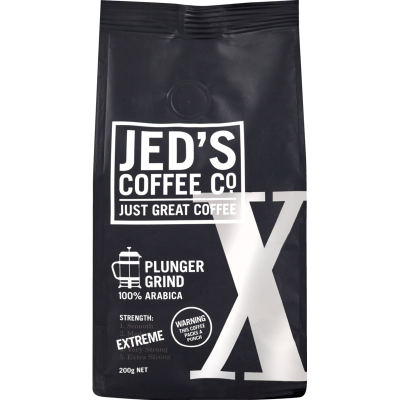 Jed's Coffee Co. X Extreme Strength Plunger Grind Coffee 200g