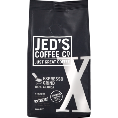 Jed's Coffee Co. X Extreme Strength Espresso Grind Coffee 200g