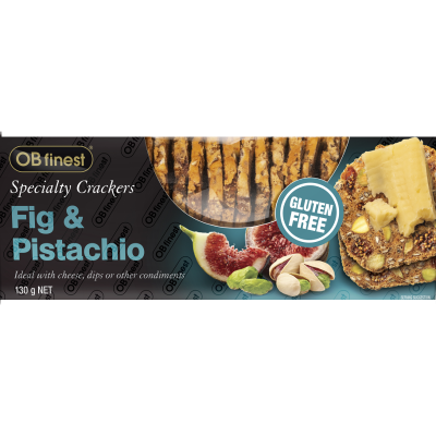 OB Finest Gluten Free Fig & Pistachio Speciality Crackers 130g