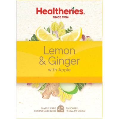 Healtheries Lemon & Ginger With Apple Tea Bags 40pk