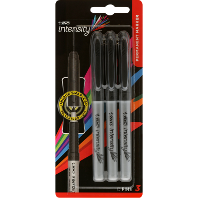 Bic Intensity Black Permanent Marker 3pk