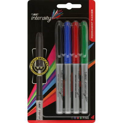Bic Intensity Assorted Permanent Markers 4pk