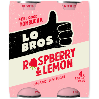 Lo Bros Raspberry & Lemon Kombucha 1000ml