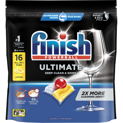 Finish Ultimate All-in-1 Lemon Dishwasher Tablets 16pk