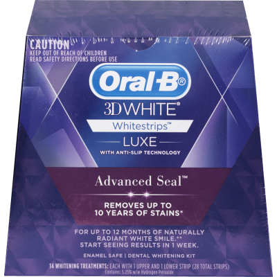 Oral-B 3D White Luxe Advance Seal White Strips Dental Whitening Kit 14pk