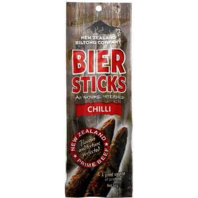 New Zealand Biltong Bier Sticks Chilli Cured Meat 50g