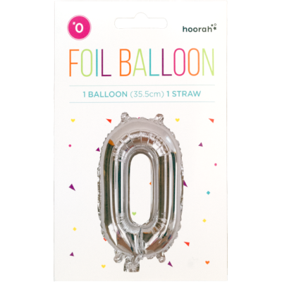 Hoorah Silver Foil Balloon No.0 1pk
