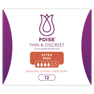 Poise Thin & Discreet Extra Pads 12pk