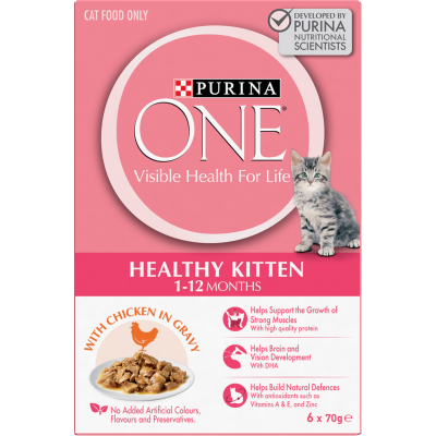 Purina ONE Chicken In Gravy Healthy Kitten 1 12 Months Cat Food 6