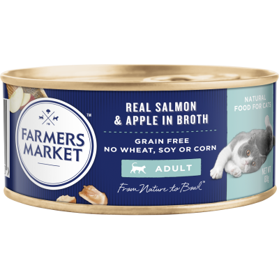 Farmers Market Real Salmon & Apple In Broth Adult Cat Food 80g