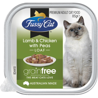 Fussy Cat Grainfree Lamb & Chicken With Peas Loaf Premium Adult Cat Food 85g