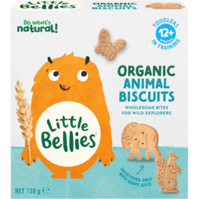 Little Bellies Organic Animal Biscuits 12+ Months 130g
