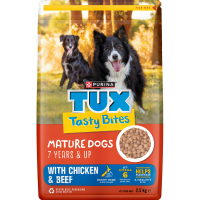 Purina TUX Tasty Bites Mature 7+ Chicken & Beef Dry Dog Food 2.5kg