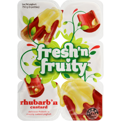 Fresh 'n Fruity Rhubarb 'n Custard Yoghurt 6 x 125g