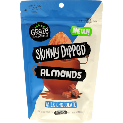 Graze Skinny Dipped Milk Chocolate Almonds 300g