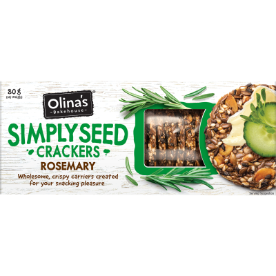 Olina's Bakehouse Simply Seed Rosemary Crackers 80g