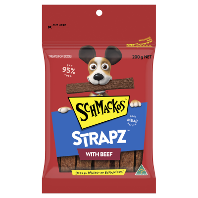Schmackos Beef Strapz Dog Treats 200g