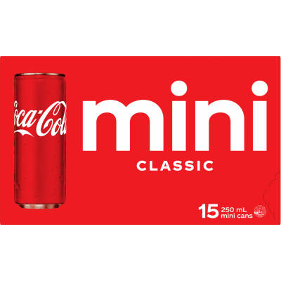 Coca-Cola Soft Drink Mini Cans 15 x 250ml