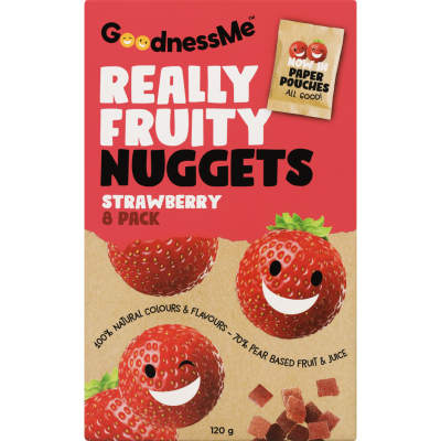 GoodnessMe Strawberry Really Fruity Nuggets 8 x 15g