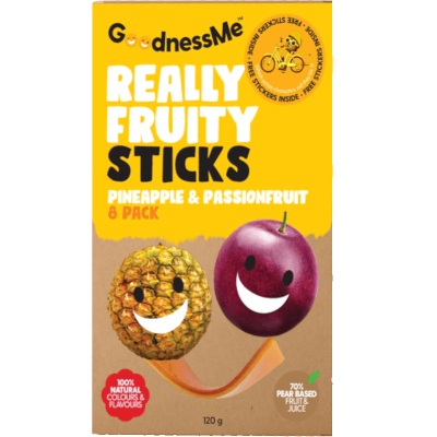 GoodnessMe Pineapple & Passionfruit Really Fruity Organic Sticks 120g