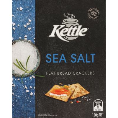 Kettle Chip Company Flat Bread Sea Salt Crackers 150g