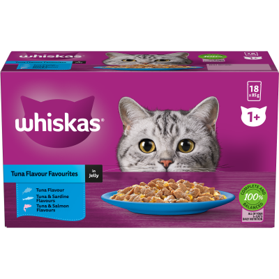 Whiskas Tuna Flavour Mixed Favourites in Jelly Wet Pouches Cat Food 1.53kg