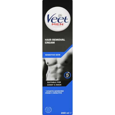 Veet Men Sensitive Skin Chest & Back Hair Removal Cream 200ml