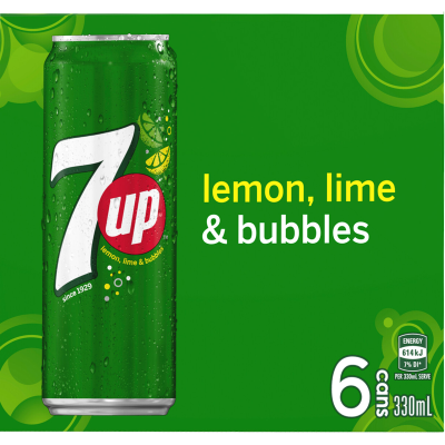 7 Up Soft Drink Cans 6 x 330ml