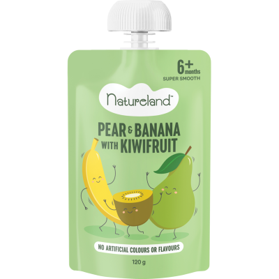 Natureland Banana & Pear With NZ Kiwifruit 6+ Months Super Smooth 120g