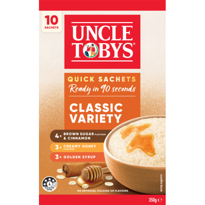 Uncle Tobys Oats Classic Variety Quick Sachets 350g