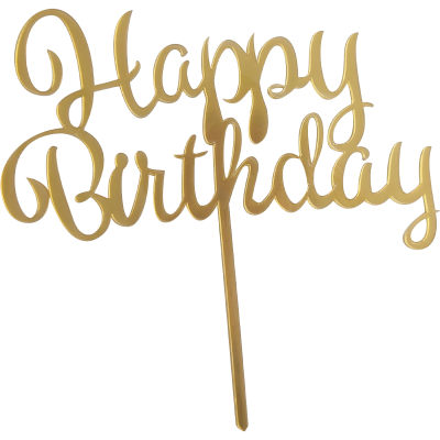 Korbond Cake Topper Acrylic Happy Birthday ea
